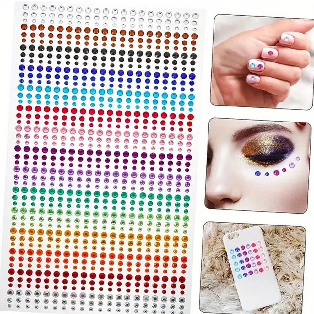 Rainbow Face Gem Stickers