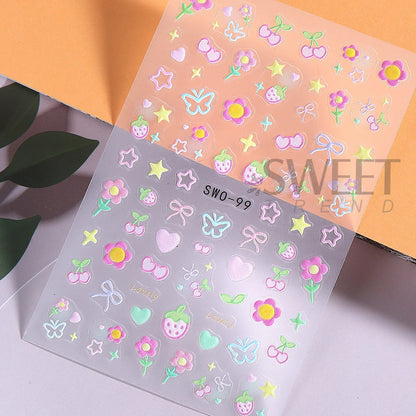 Cherry Strawberry Nail Stickers