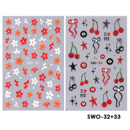 Cherry Strawberry Nail Stickers