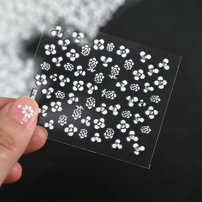 White Flower Nail Stickers