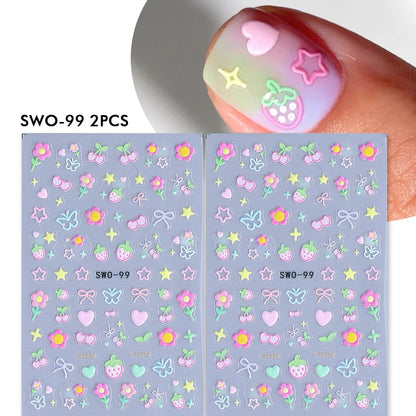 Cherry Strawberry Nail Stickers