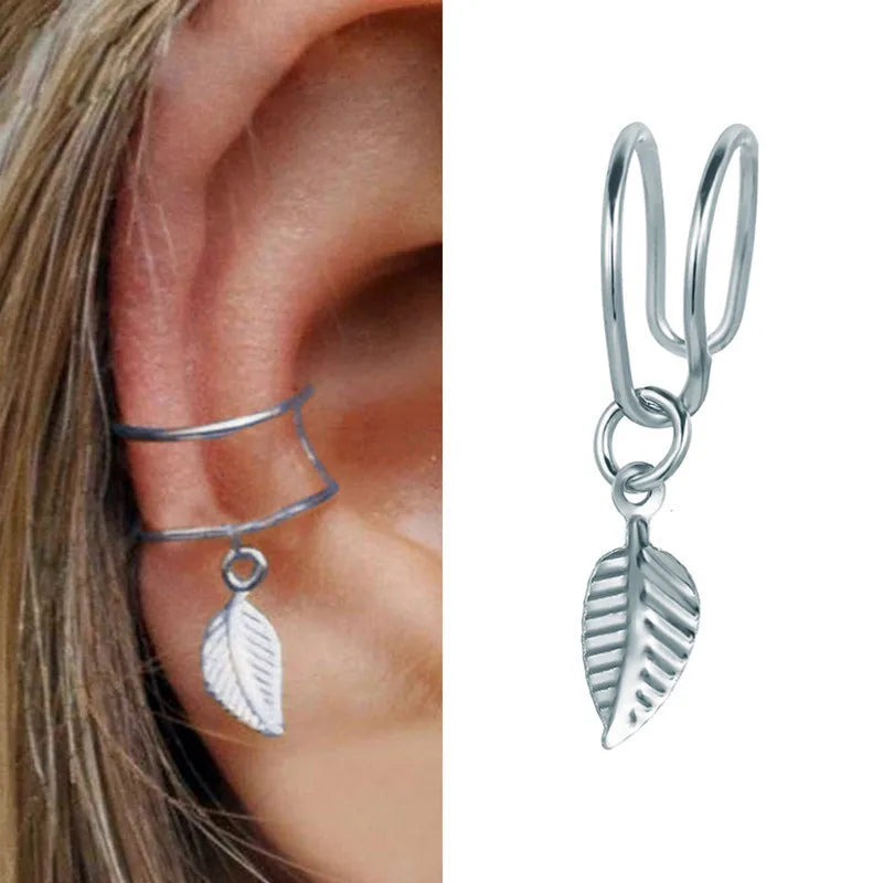 Gold Silver Leaf Earrings