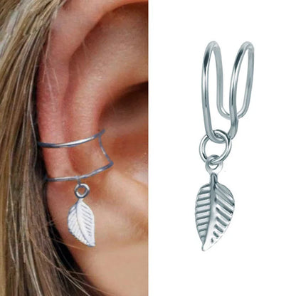 Gold Silver Leaf Earrings
