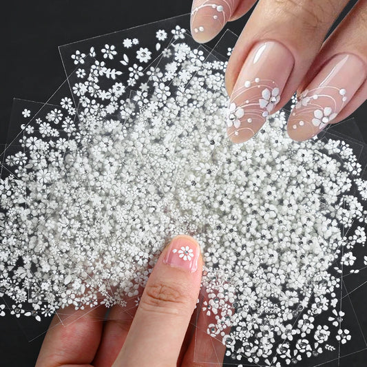White Flower Nail Stickers