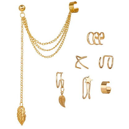 Gold Silver Leaf Earrings