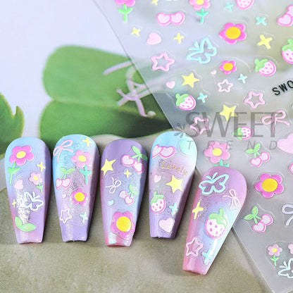 Cherry Strawberry Nail Stickers