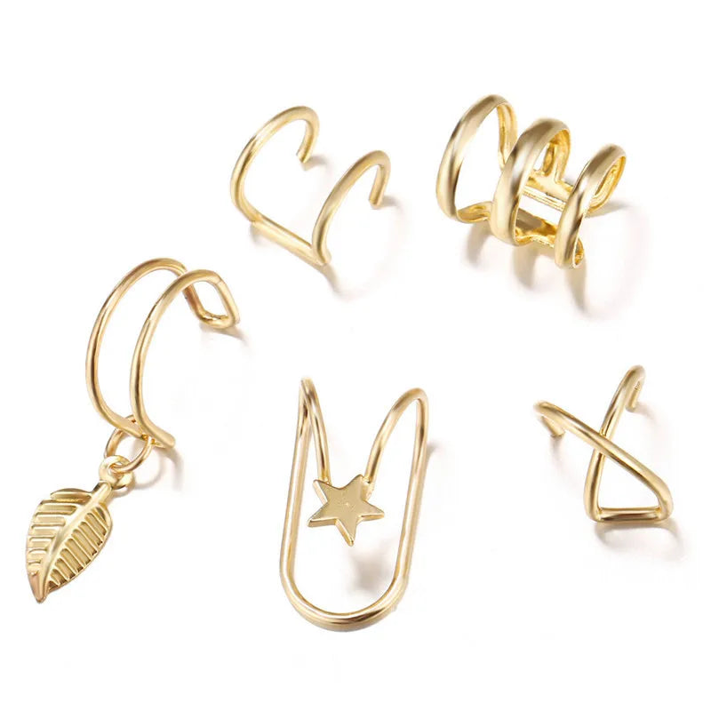 Gold Silver Leaf Earrings