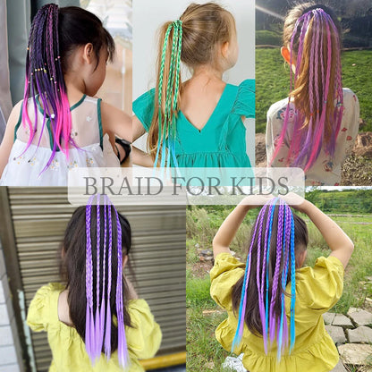 Rainbow Braided Hair Extensions