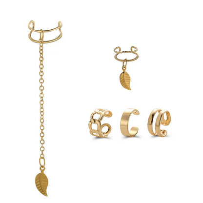 Gold Silver Leaf Earrings
