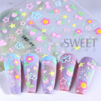 Cherry Strawberry Nail Stickers