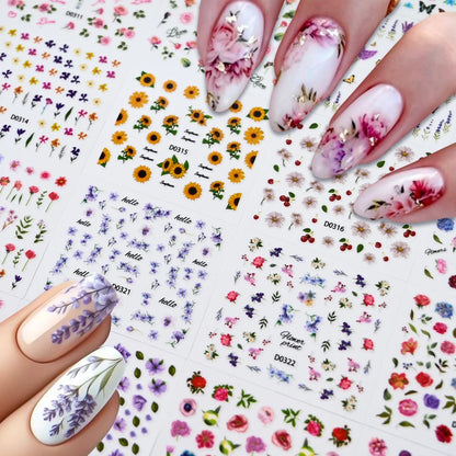 White Flower Nail Stickers