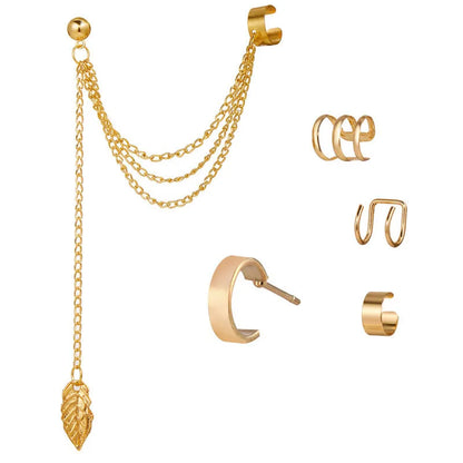 Gold Silver Leaf Earrings