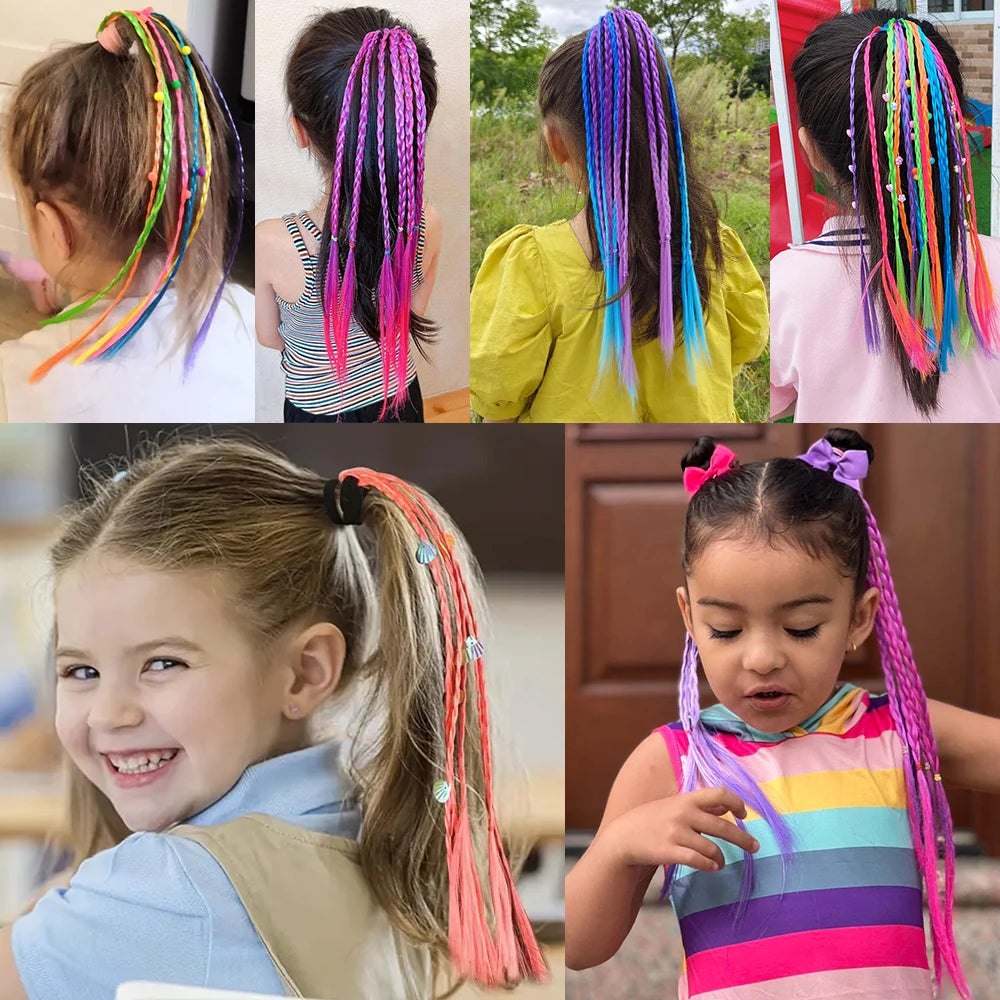 Rainbow Braided Hair Extensions