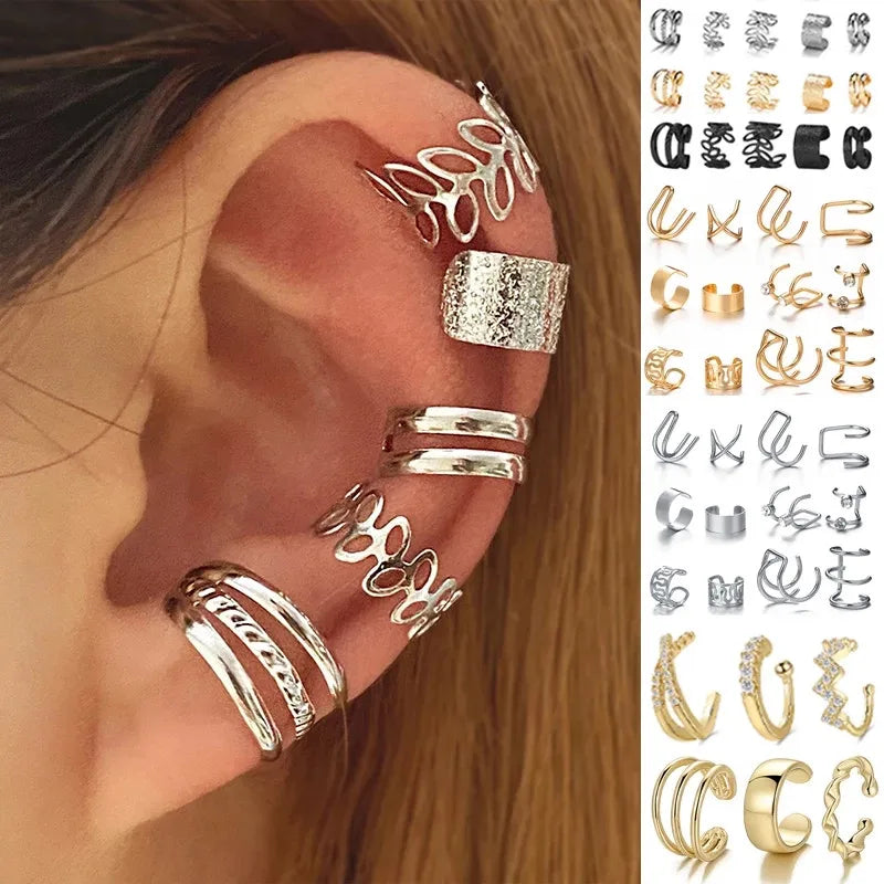 Gold Silver Leaf Earrings