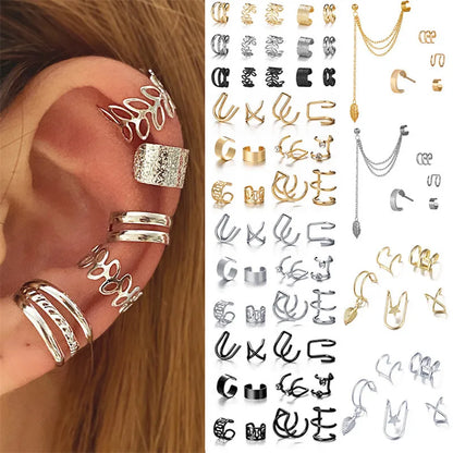Gold Silver Leaf Earrings