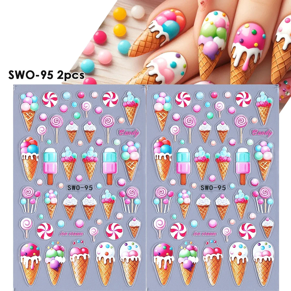 Cherry Strawberry Nail Stickers