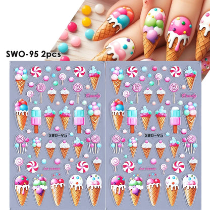 Cherry Strawberry Nail Stickers