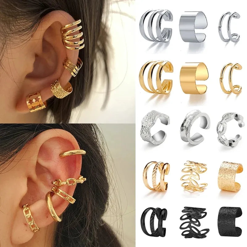 Gold Silver Leaf Earrings