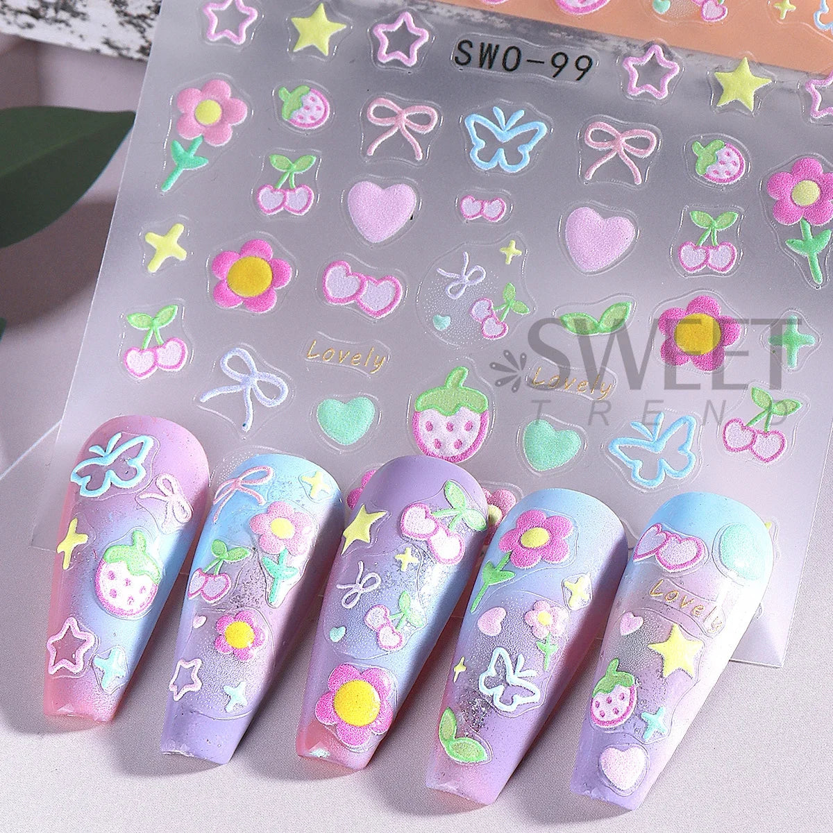 Cherry Strawberry Nail Stickers