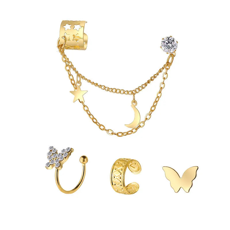 Gold Silver Leaf Earrings